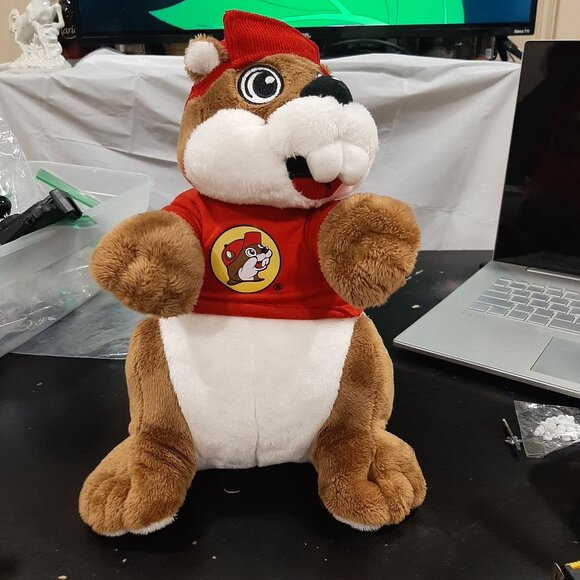 Buc-ees Beaver Plush Stuffed Animal Red Shirt Hat 11 inch Soft Toy For Kids - Picture 1 of 5